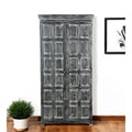 Dispensa o armadio contenitore in legno massello grigio scuro da 72 - 36 x 72 x 18