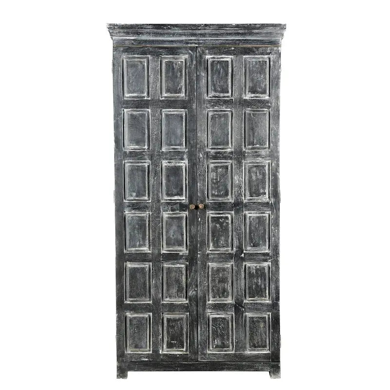 Garde-manger ou armoire de rangement en bois massif gris foncé 72 - 36 x 72 x 18