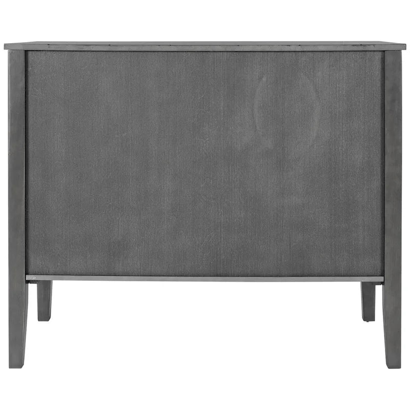 Sideboard mit verstellbarem Einlegeboden, 3 Retro-Metallgriffen und 4 Beinen aus Kiefernholz