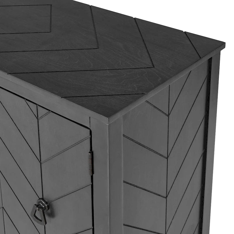 Sideboard mit verstellbarem Einlegeboden, 3 Retro-Metallgriffen und 4 Beinen aus Kiefernholz