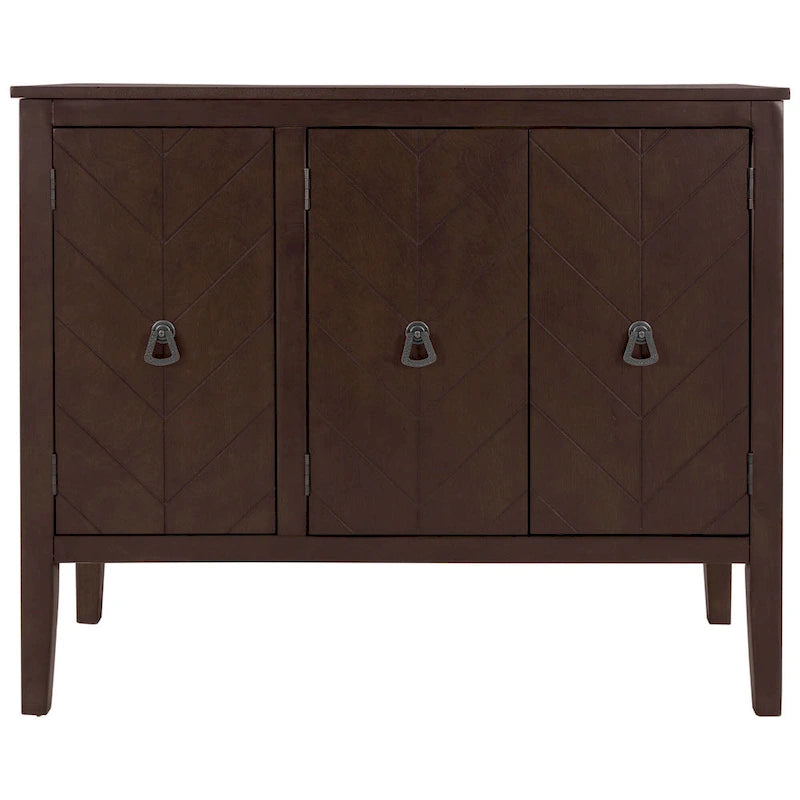 Sideboard mit verstellbarem Einlegeboden, 3 Retro-Metallgriffen und 4 Beinen aus Kiefernholz