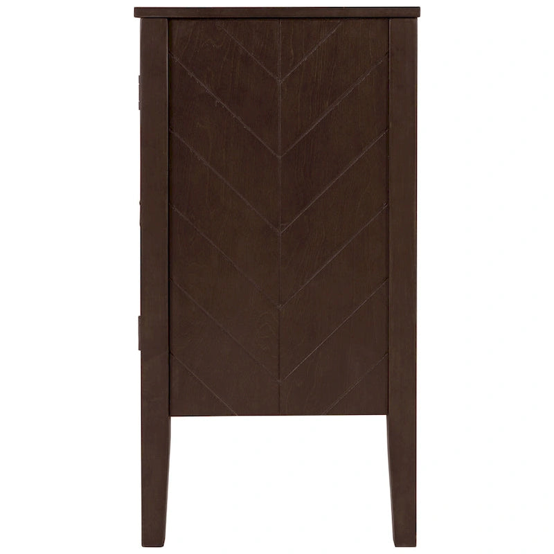 Sideboard mit verstellbarem Einlegeboden, 3 Retro-Metallgriffen und 4 Beinen aus Kiefernholz
