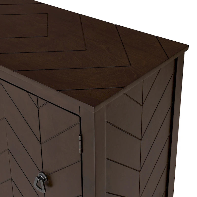 Sideboard mit verstellbarem Einlegeboden, 3 Retro-Metallgriffen und 4 Beinen aus Kiefernholz