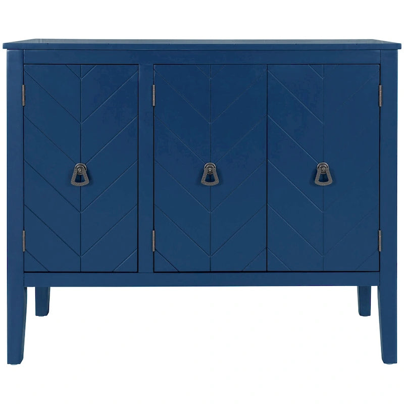 Sideboard mit verstellbarem Einlegeboden, 3 Retro-Metallgriffen und 4 Beinen aus Kiefernholz