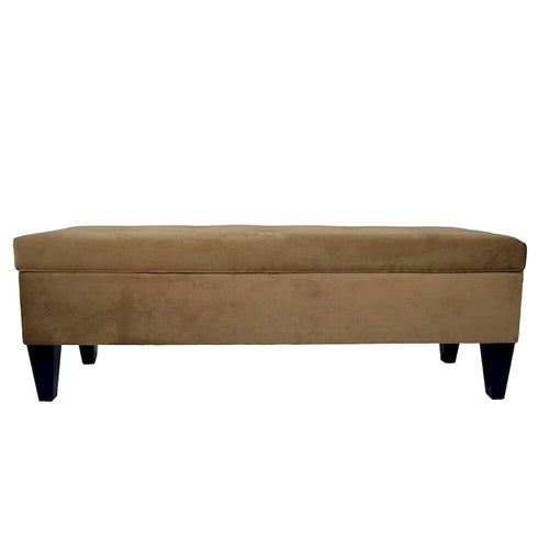 10 Button Tufted Long Storage Bench Ottoman