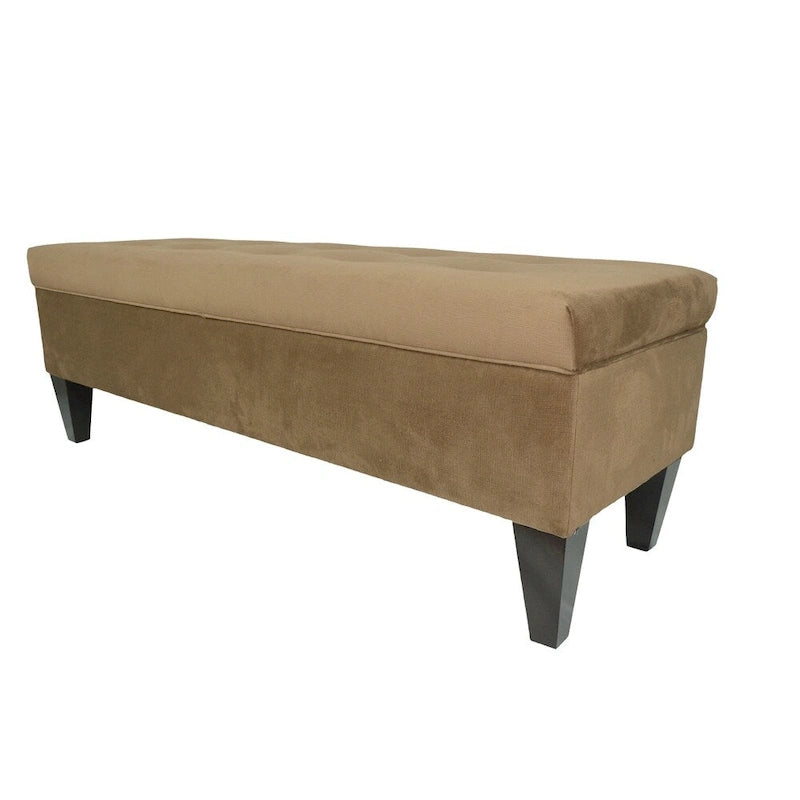 10 Button Tufted Long Storage Bench Ottoman