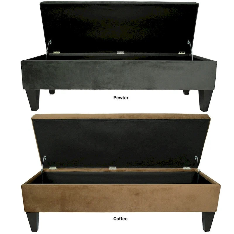 10 Button Tufted Long Storage Bench Ottoman
