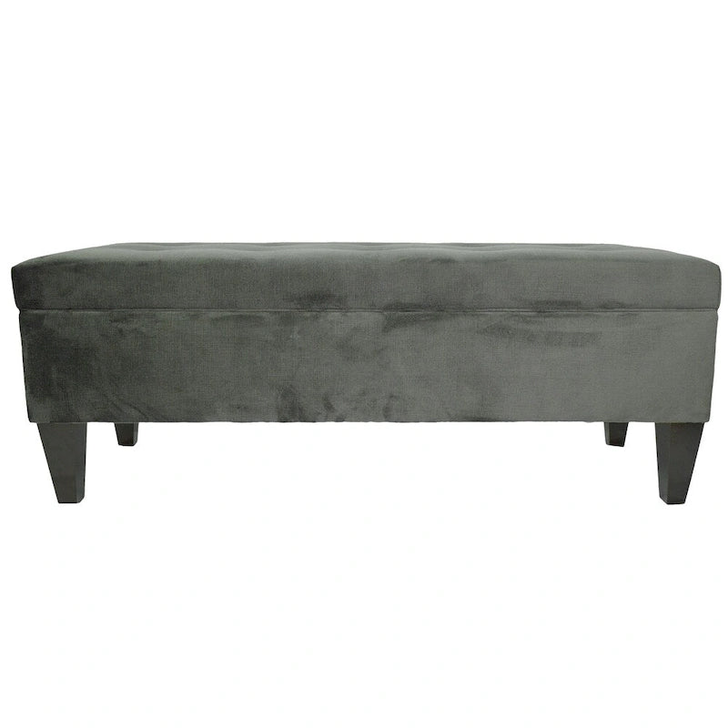 10 Button Tufted Long Storage Bench Ottoman