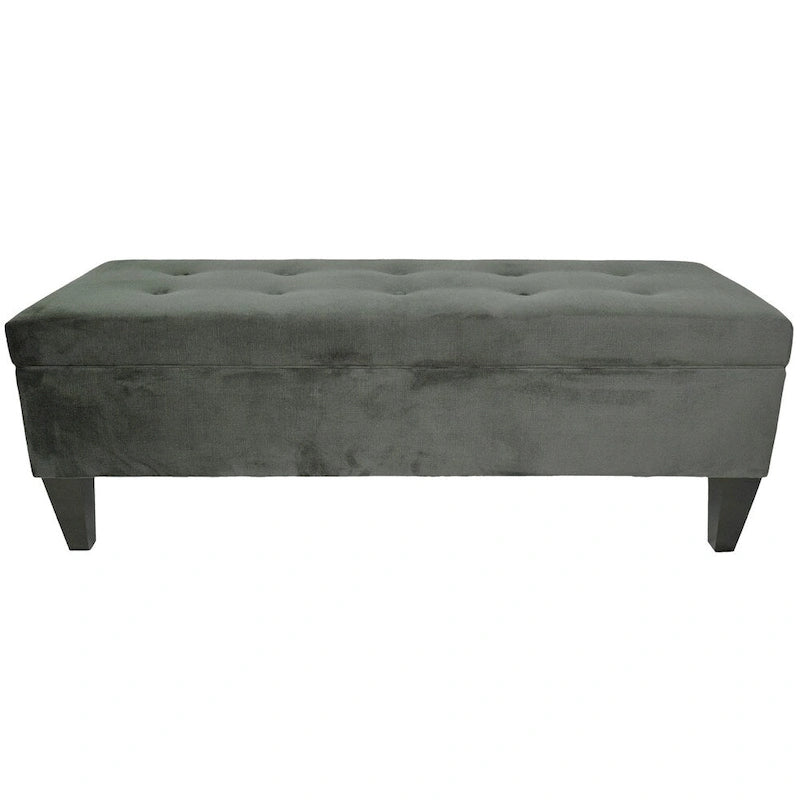 10 Button Tufted Long Storage Bench Ottoman