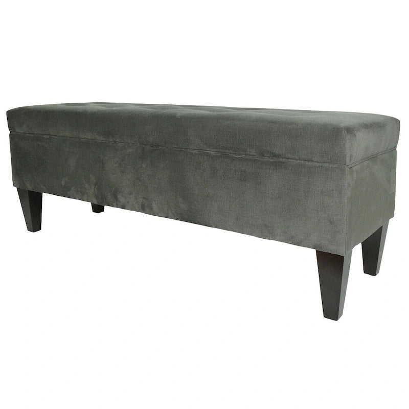 10 Button Tufted Long Storage Bench Ottoman