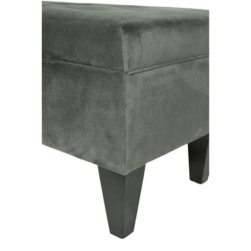 10 Button Tufted Long Storage Bench Ottoman