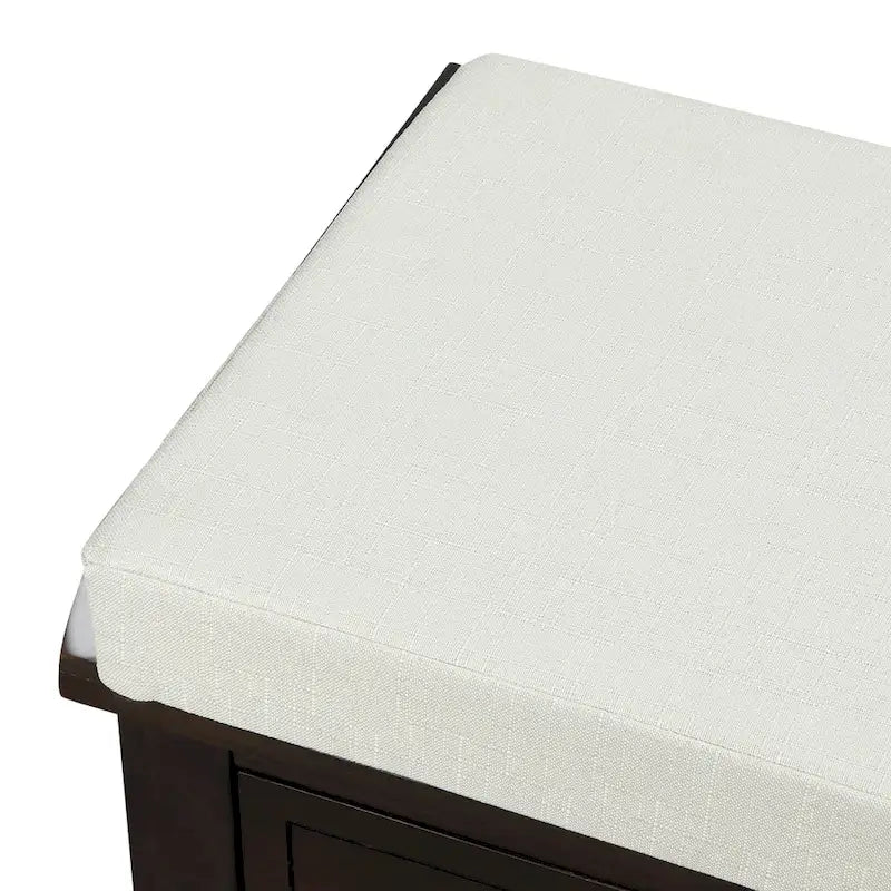 Panca contenitore rustica con 3 cassetti e 3 cestini in rattan