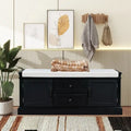 Shoe Stool with 2 Drawers and 2 Removable Pads, Living Room Locker for Entrance