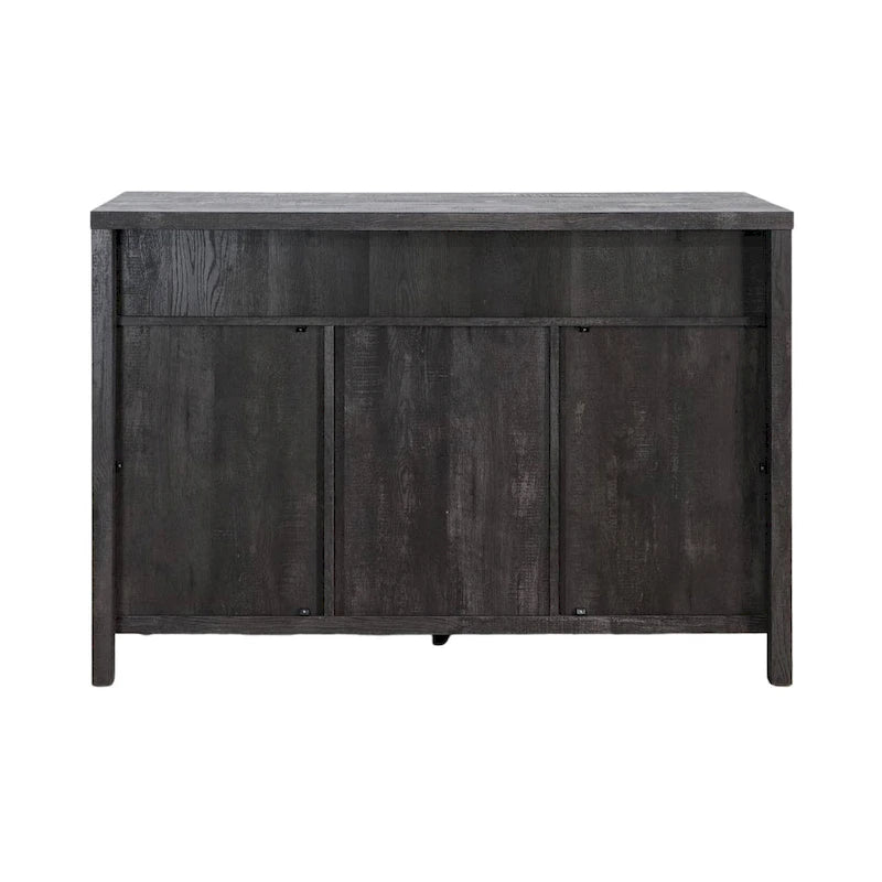 47W Sideboard-Aufbewahrungsschrank, Esszimmer-Anrichte mit zwei Schränken, zwei Schubladen und zwei offenen Regalen