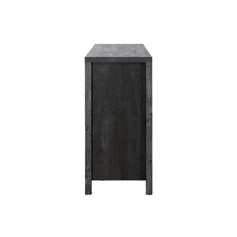 47W Sideboard-Aufbewahrungsschrank, Esszimmer-Anrichte mit zwei Schränken, zwei Schubladen und zwei offenen Regalen