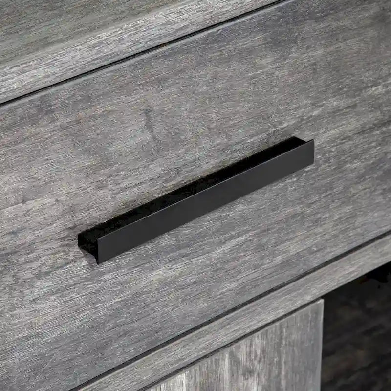 47W Sideboard-Aufbewahrungsschrank, Esszimmer-Anrichte mit zwei Schränken, zwei Schubladen und zwei offenen Regalen
