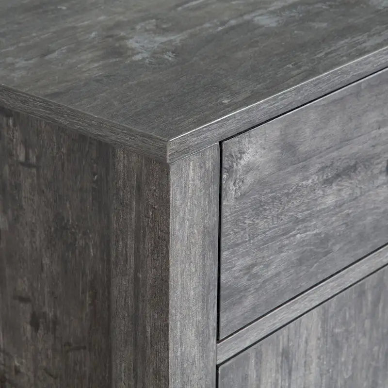 47W Sideboard-Aufbewahrungsschrank, Esszimmer-Anrichte mit zwei Schränken, zwei Schubladen und zwei offenen Regalen