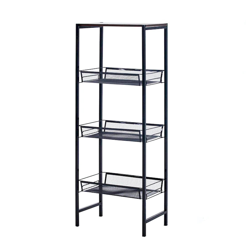 3-Tier Storage Shelves, Mesh Trays and Metal Frame