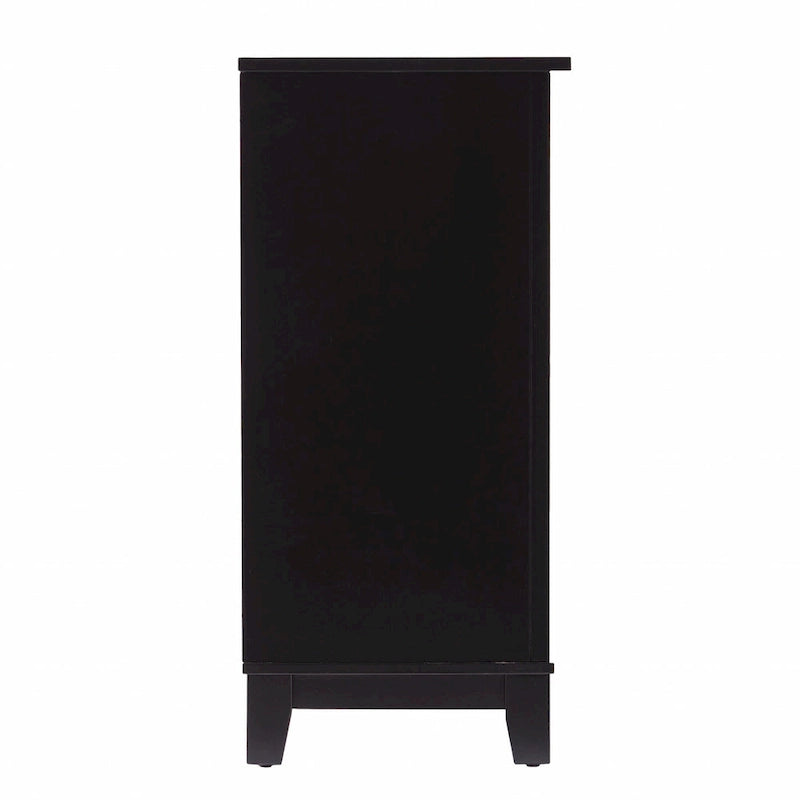 50 schwarzes Sideboard aus massivem Holz mit zwei Schubladen