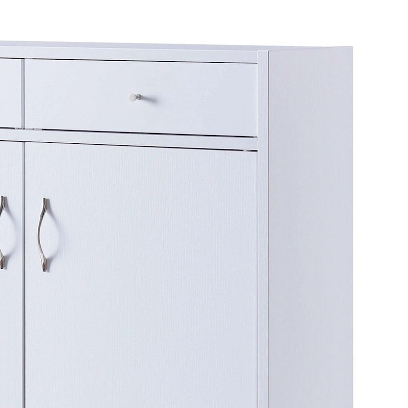 47 Zoll 2-türiger Schuhschrank aus Holz, Weiß