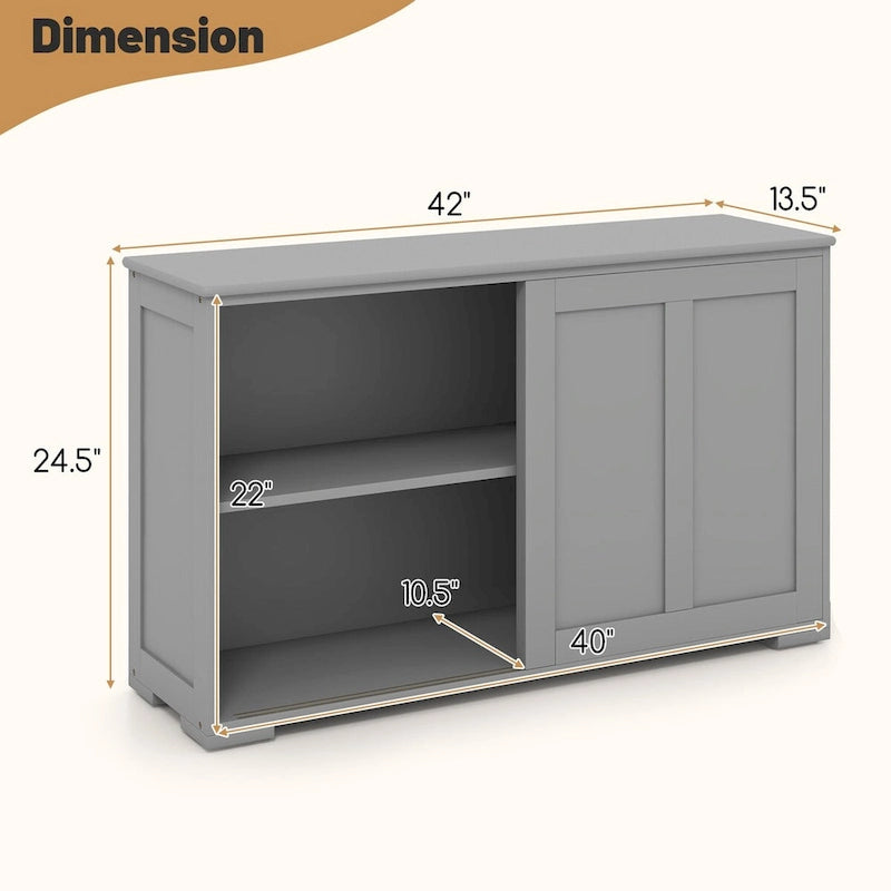 Credenza da cucina impilabile in stile antico con ripiano regolabile in altezza - 42 x 13 x 24.5 (L x W x H)