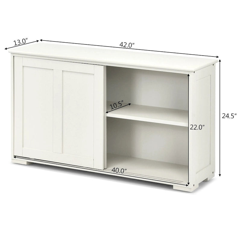 Credenza da cucina impilabile in stile antico con ripiano regolabile in altezza - 42 x 13 x 24.5 (L x W x H)