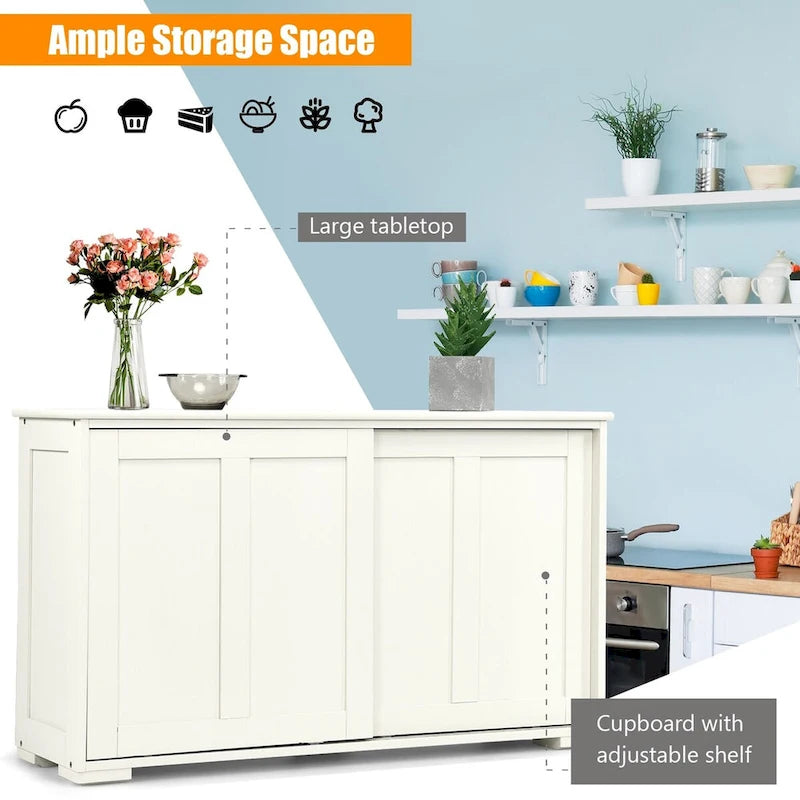 Credenza da cucina impilabile in stile antico con ripiano regolabile in altezza - 42 x 13 x 24.5 (L x W x H)