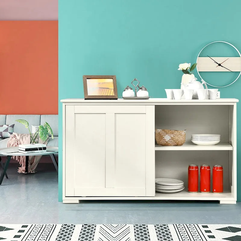Credenza da cucina impilabile in stile antico con ripiano regolabile in altezza - 42 x 13 x 24.5 (L x W x H)