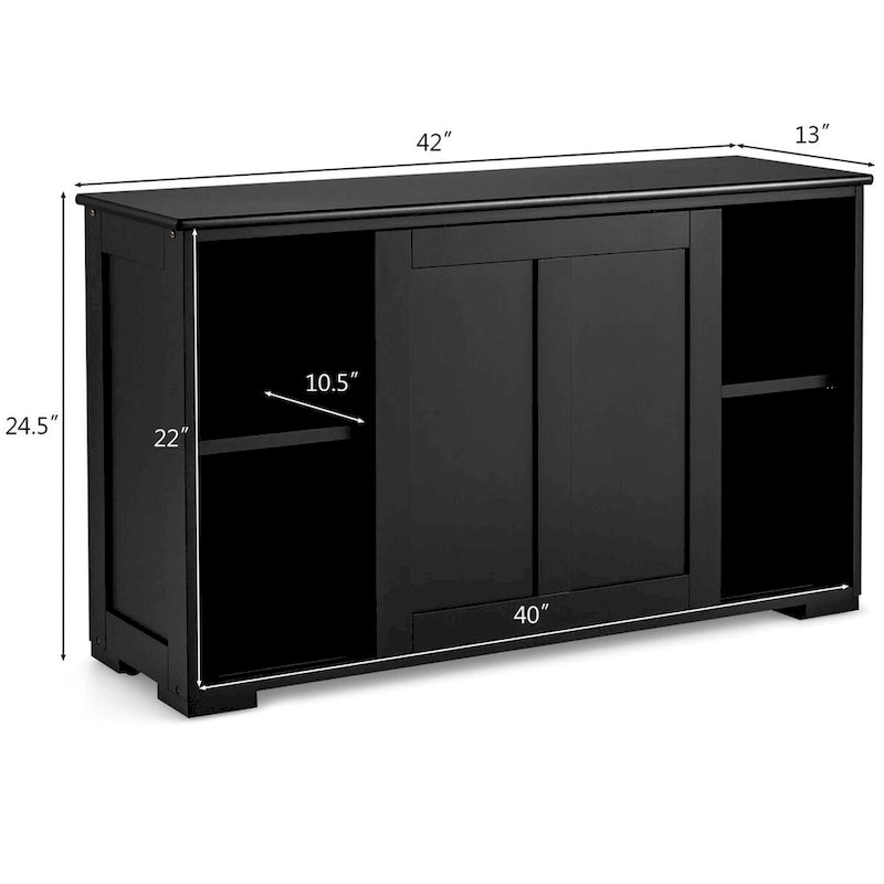 Credenza da cucina impilabile in stile antico con ripiano regolabile in altezza - 42 x 13 x 24.5 (L x W x H)