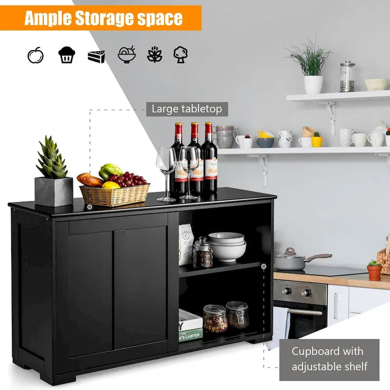 Credenza da cucina impilabile in stile antico con ripiano regolabile in altezza - 42 x 13 x 24.5 (L x W x H)