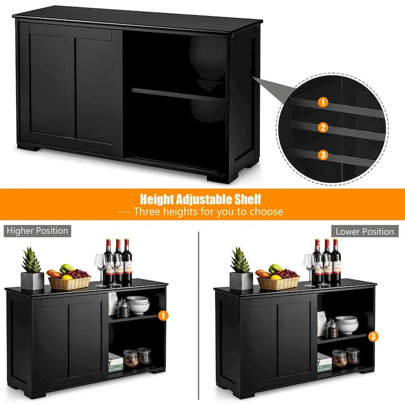 Credenza da cucina impilabile in stile antico con ripiano regolabile in altezza - 42 x 13 x 24.5 (L x W x H)