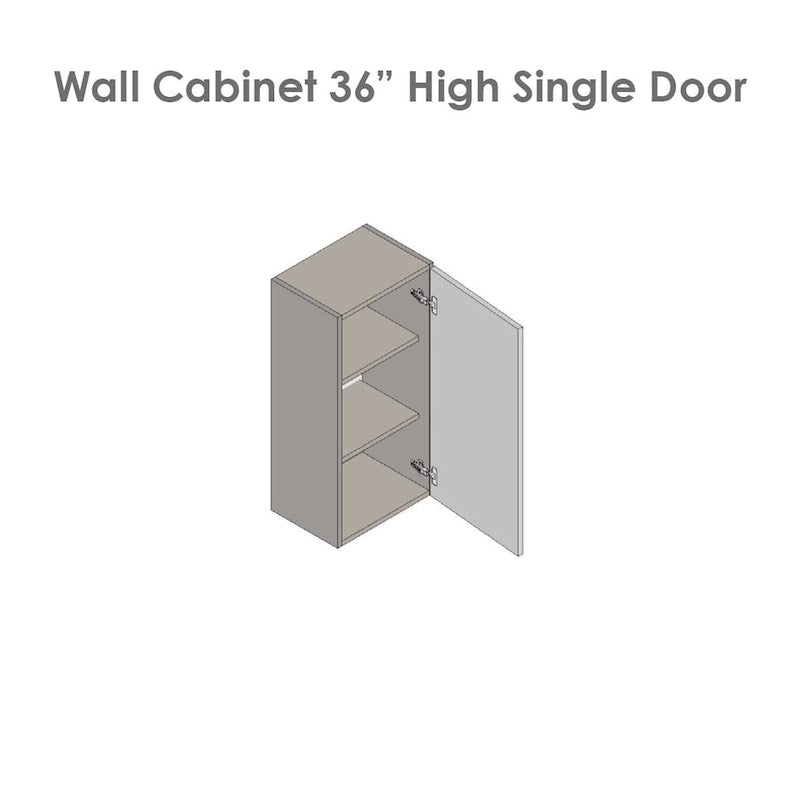Meuble haut mural 9 x 36 - une porte - gris