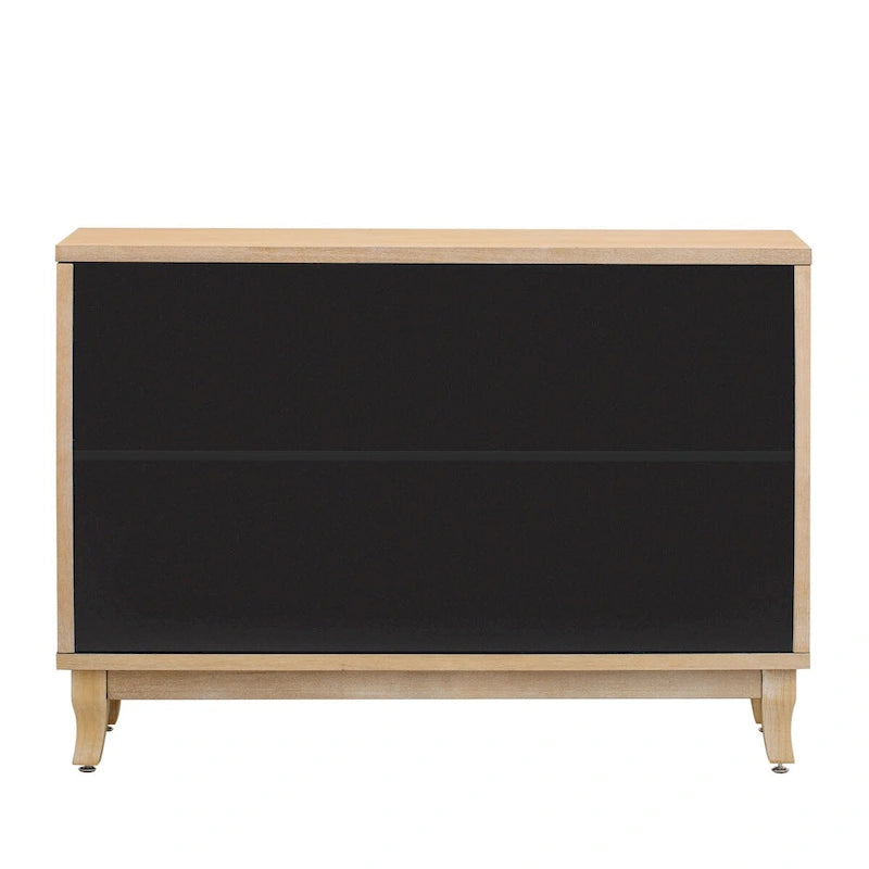 Buffet avec portes en verre, meuble de rangement miroir à 3 portes