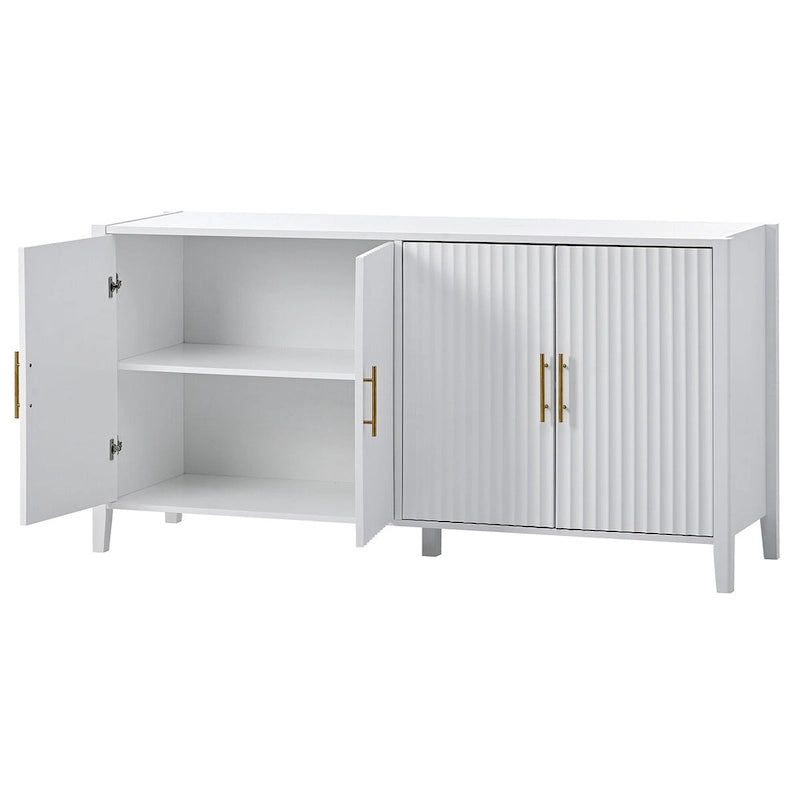 Dekorativer Aufbewahrungsschrank als Sideboard aus Holz mit Metallgriffen