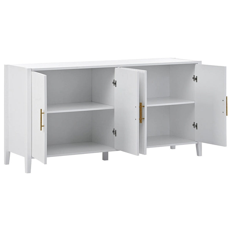 Dekorativer Aufbewahrungsschrank als Sideboard aus Holz mit Metallgriffen