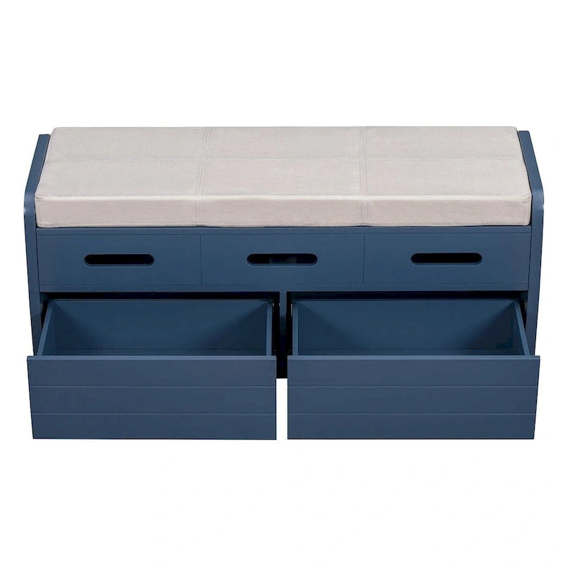 Rustic Storage Bench with Drawers and Hidden Storage