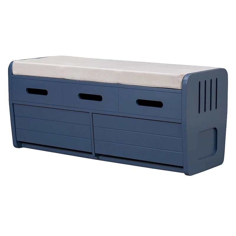 Rustic Storage Bench with Drawers and Hidden Storage
