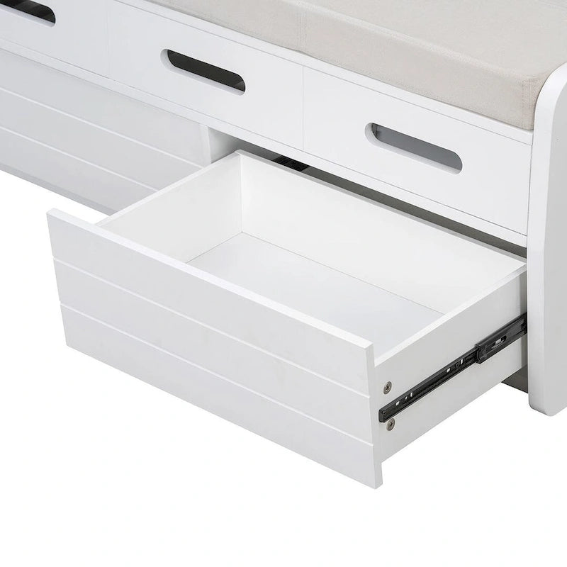 Rustic Storage Bench with Drawers and Hidden Storage