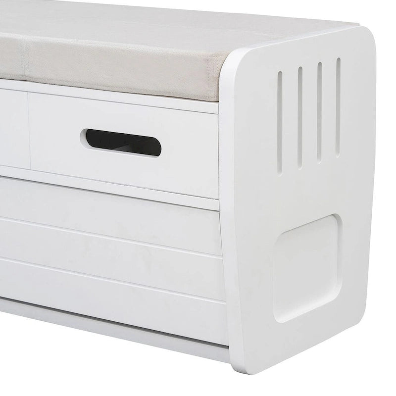 Rustic Storage Bench with Drawers and Hidden Storage