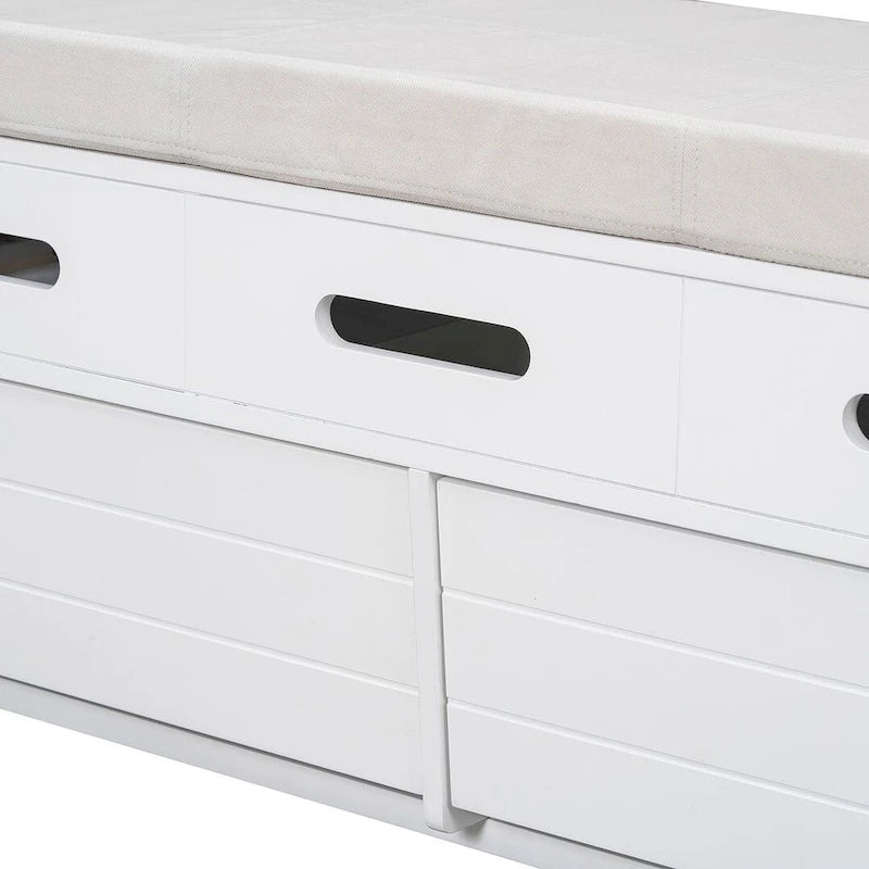 Rustic Storage Bench with Drawers and Hidden Storage