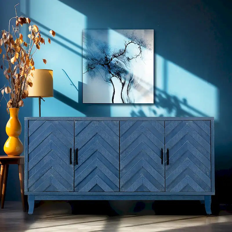 Meuble de rangement d'appoint en bois à 4 portes