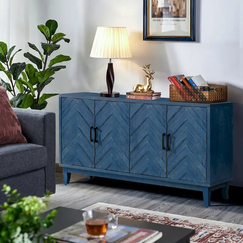 Meuble de rangement d'appoint en bois à 4 portes