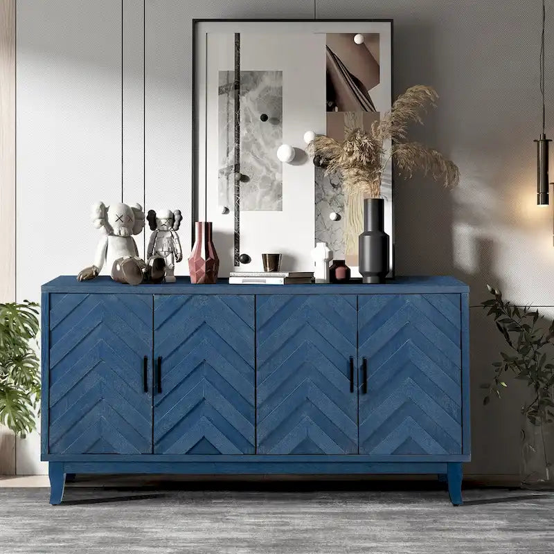 Meuble de rangement d'appoint en bois à 4 portes