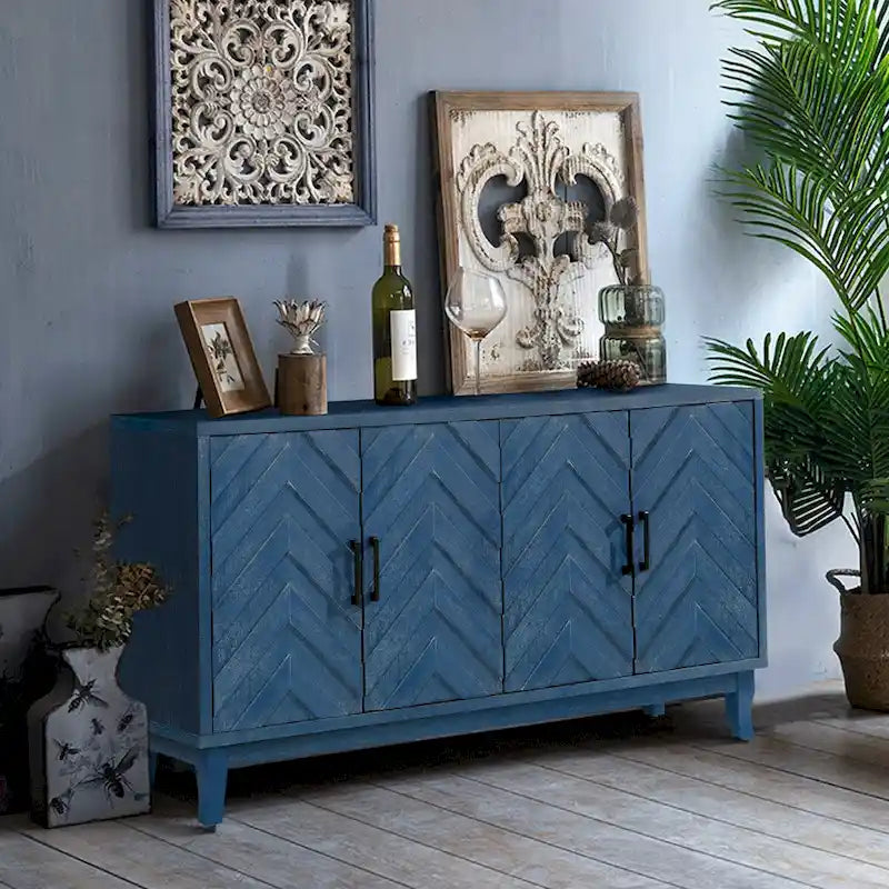 Meuble de rangement d'appoint en bois à 4 portes