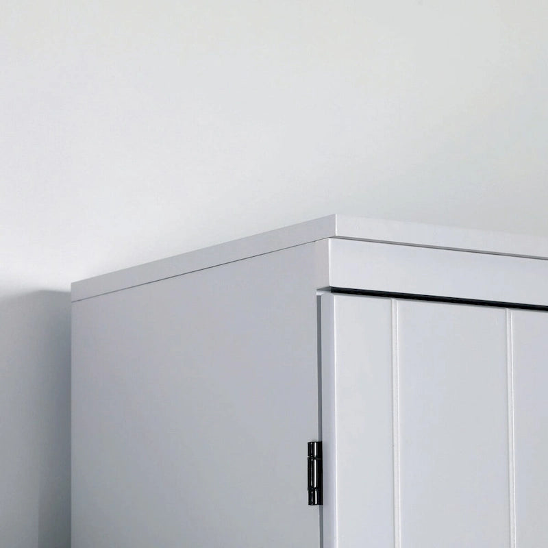 Dispensa da cucina alta 70, mobile contenitore indipendente, scaffalatura a 6 ripiani con 2 ripiani regolabili e 4 ante, grigia
