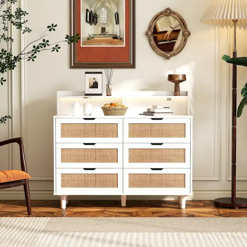 43.31L Rattanschrank mit 6 Schubladen