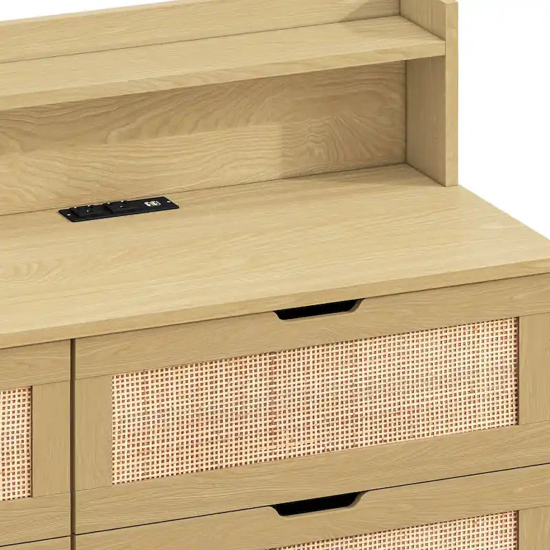 Armoire de rangement en rotin de 43.31L à 6 tiroirs