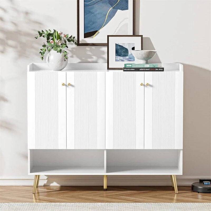 Buffetschrank mit vier Türen, Stauraum und geräumiger Tischplatte - 14D x 47.24W x 39.57H