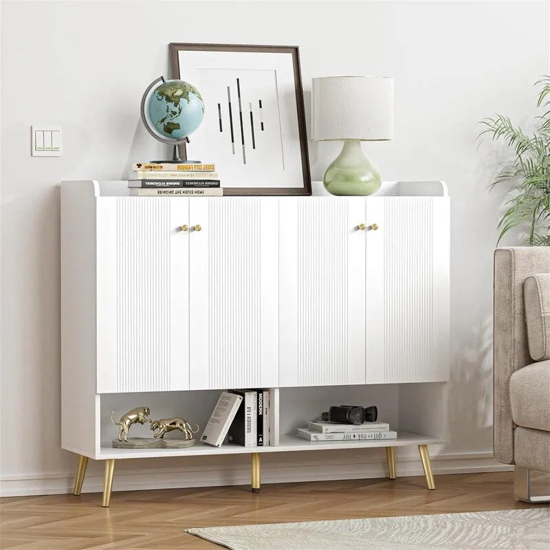 Buffetschrank mit vier Türen, Stauraum und geräumiger Tischplatte - 14D x 47.24W x 39.57H