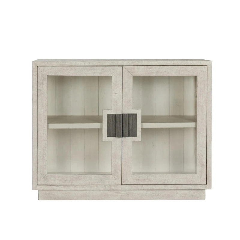 Armoire à deux portes en verre et bois de chêne